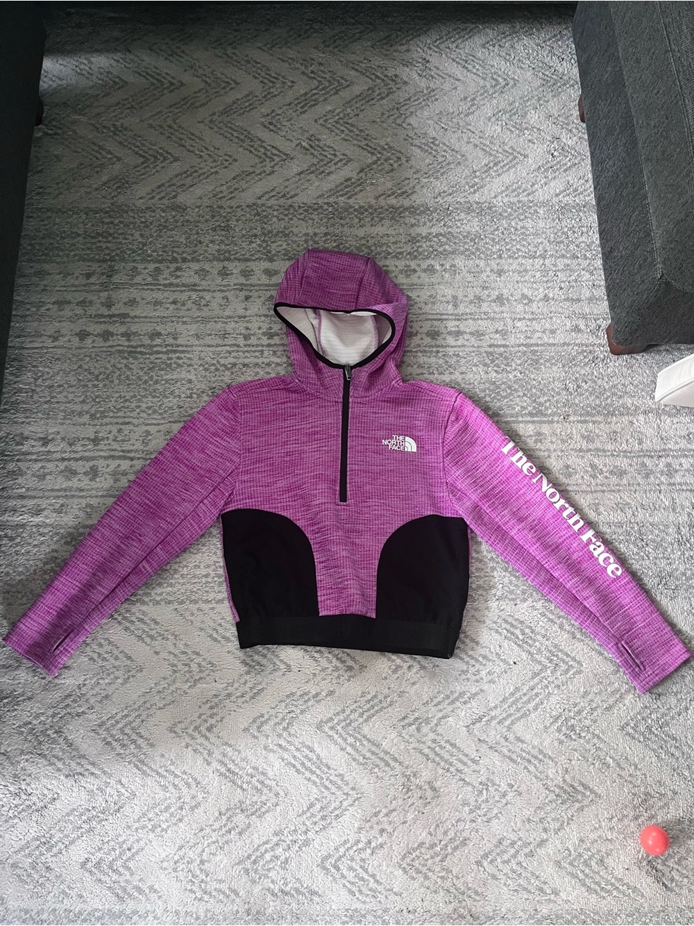 The North Face Purple & Black Half-Zip Hooded Pullover